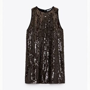 ZARA LIMITED EDITION SEQUIN DRESS CHOCOLATE SIZE Large